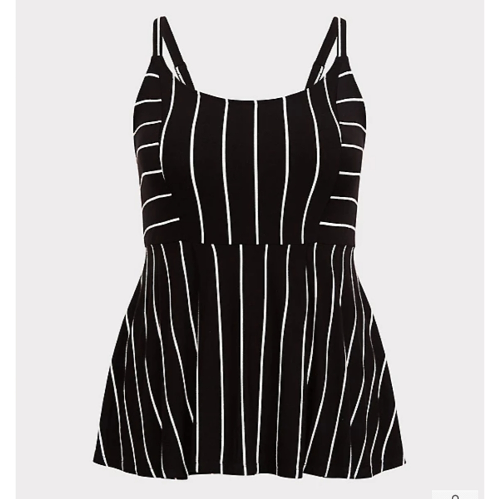Torrid SUPER SOFT BLACK STRIPE BABYDOLL CAMI